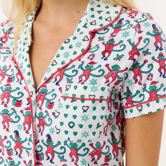 NWT Roller Rabbit Monkey Mas Patchwork Polo Pajama Set - Picture 2 of 4